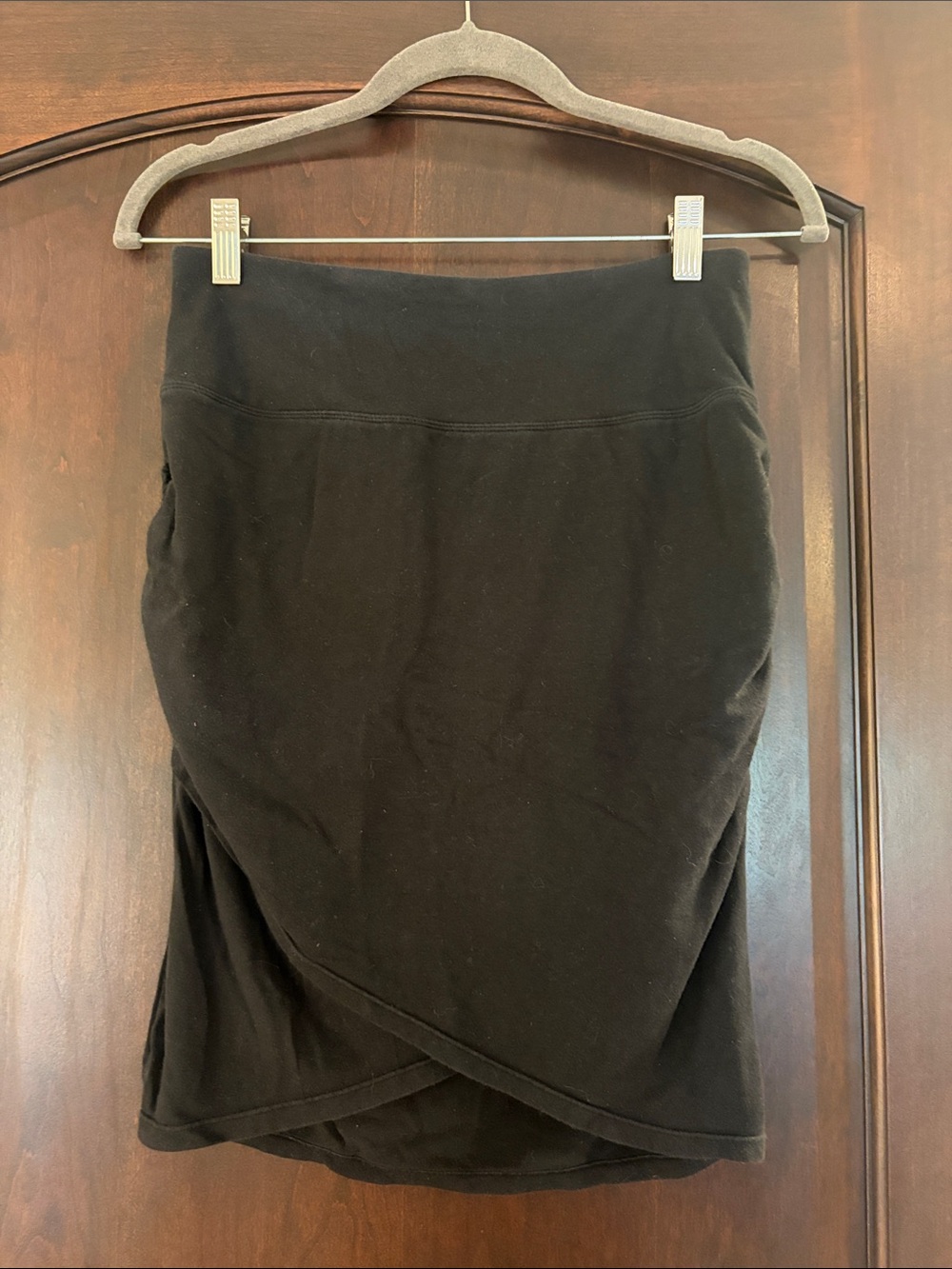 Athleta Black Wrap-Front Pencil Skirt